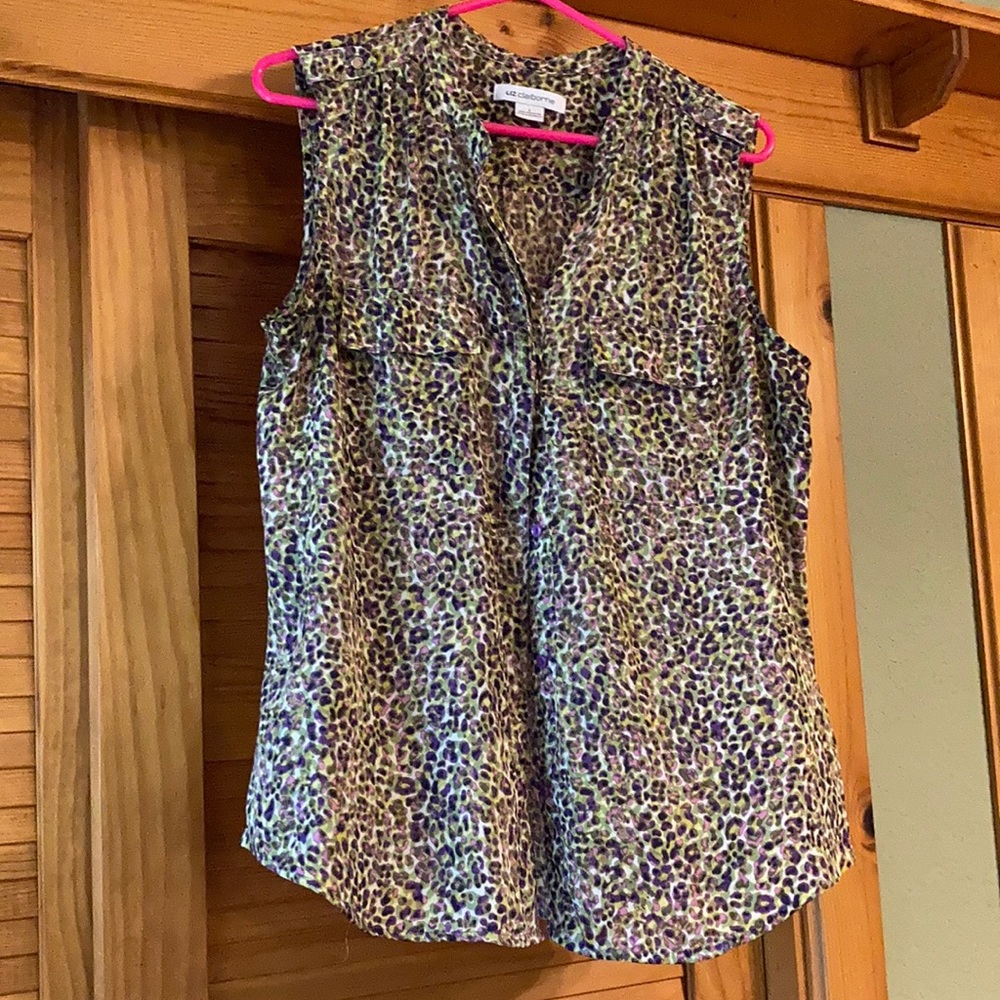 Liz Claiborne large top that is purple & green.